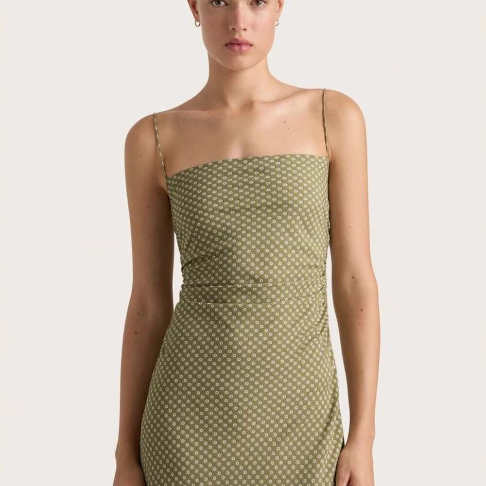 Rosas khaki dress by Faithfull the brand